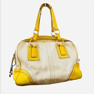 PRICE DROP! ❤️ Authentic Coach canvas & snake-print trim tote bag